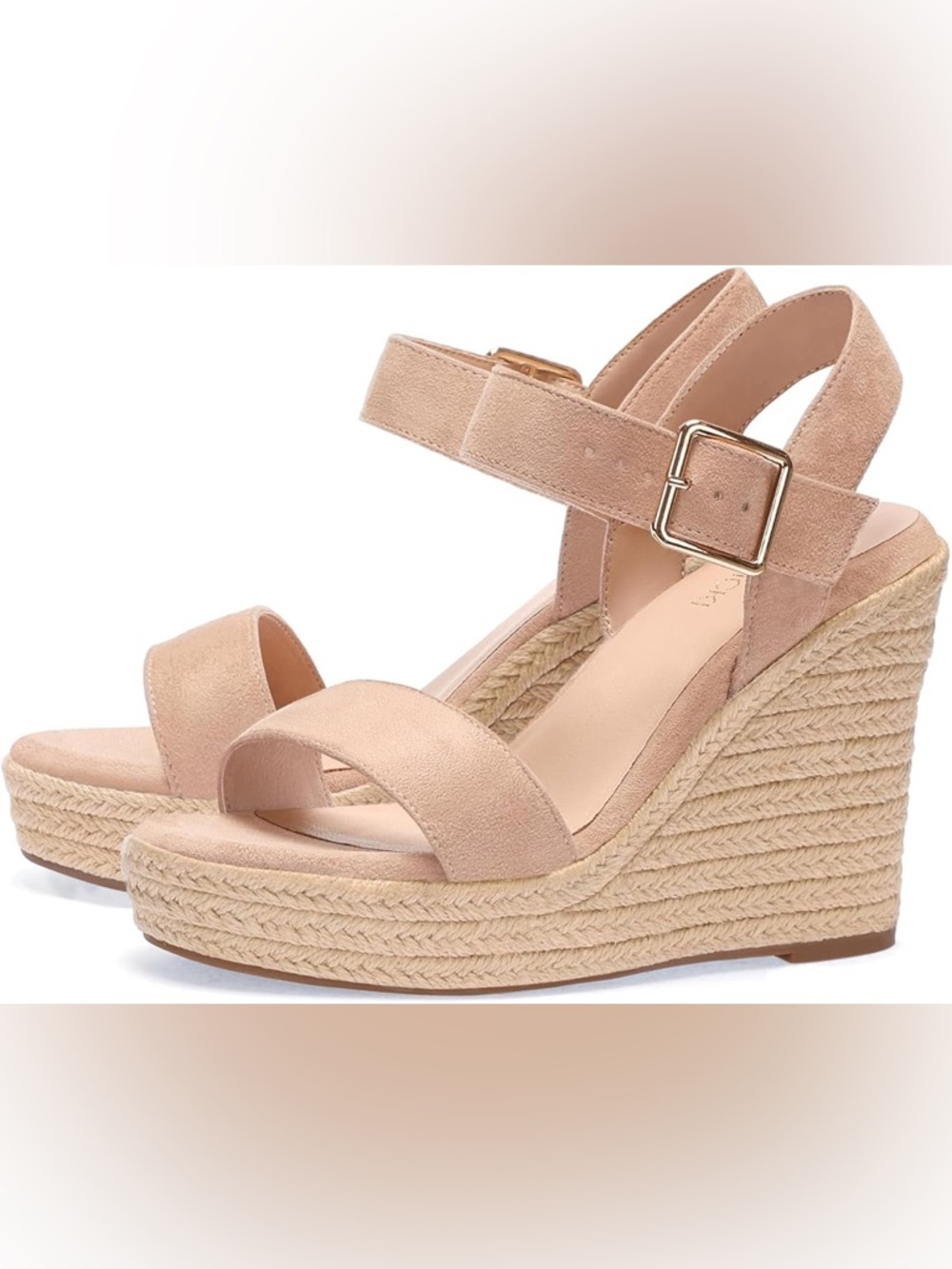 Stuart Weitzman Nude Pink Suede Espadrille Ankle-Strap Sandals